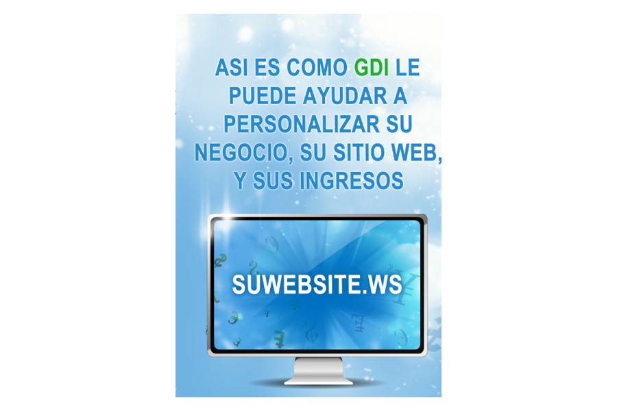 Cropped example of official GDI marketing material with affiliate personal information removed