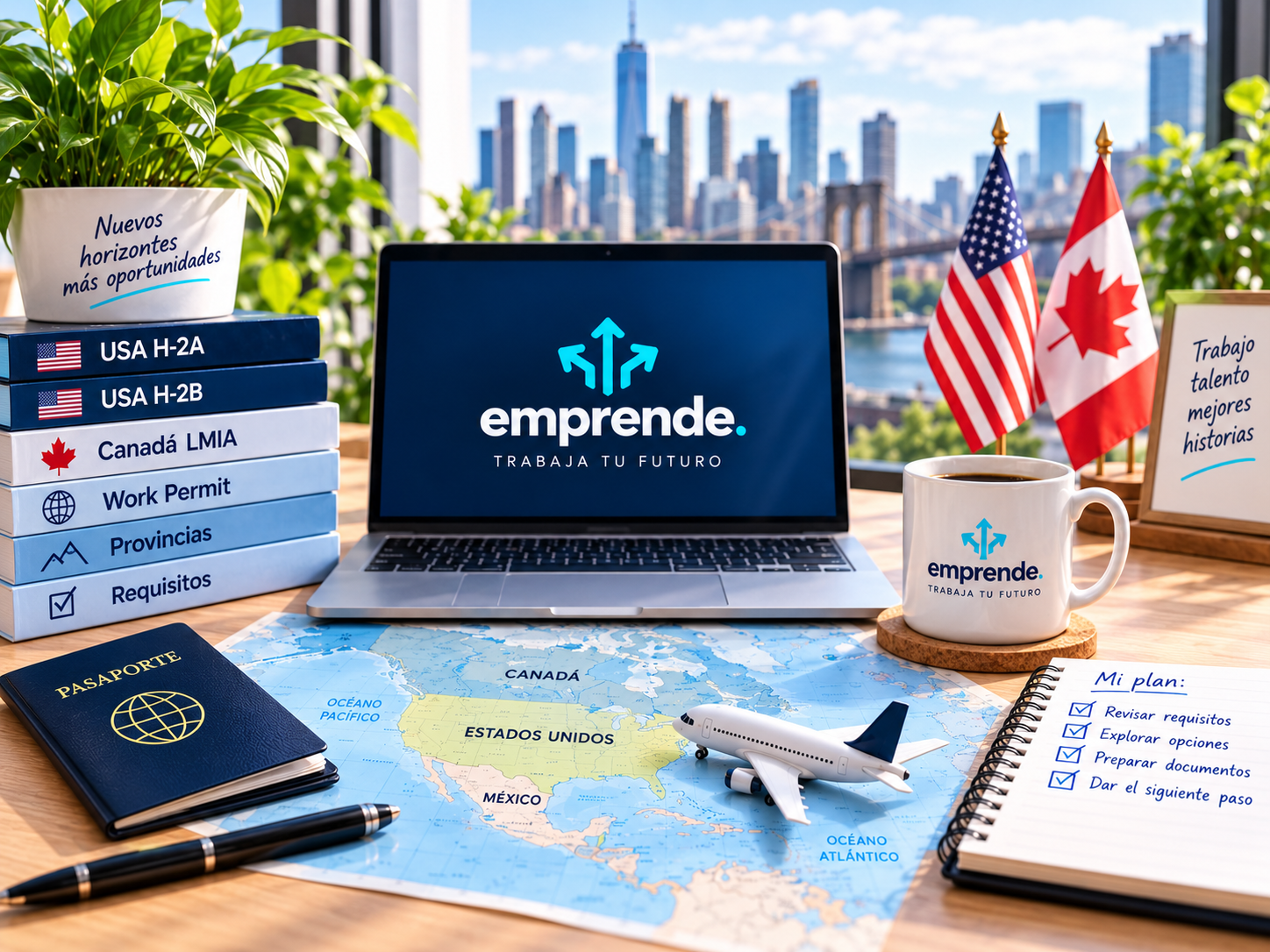 Editorial scene for legal work in the United States, Canada, and other countries with H-2A, H-2B, LMIA, and work-permit paths